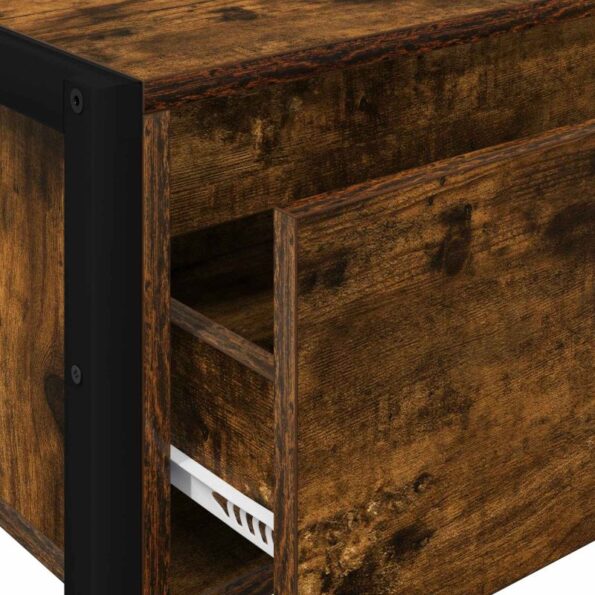 vidaXL Koncový stôl Dymová dub 100 x 36 x 75 cm Kompozitné drevo – Obrázok 9