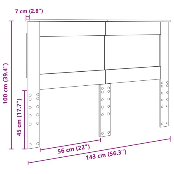 vidaXL Zadné čelo s čelnou doskou Sonoma dub 140 cm Kompozitné drevo – Obrázok 10