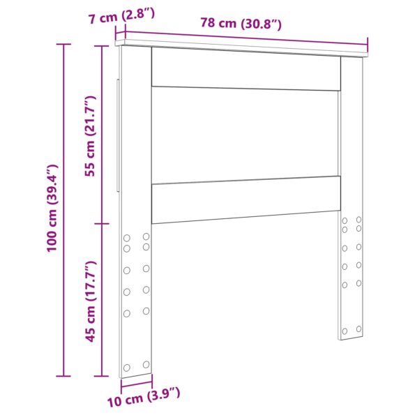 vidaXL Zadné čelo s čelnou doskou Čierny dub 75 cm Kompozitné drevo – Obrázok 10
