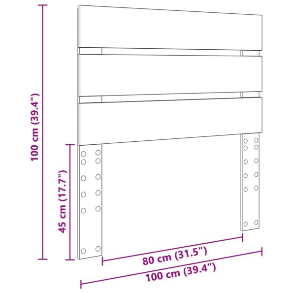 vidaXL Zadné čelo s čelnou doskou Dymová dub 100 cm Kompozitné drevo – Obrázok 10