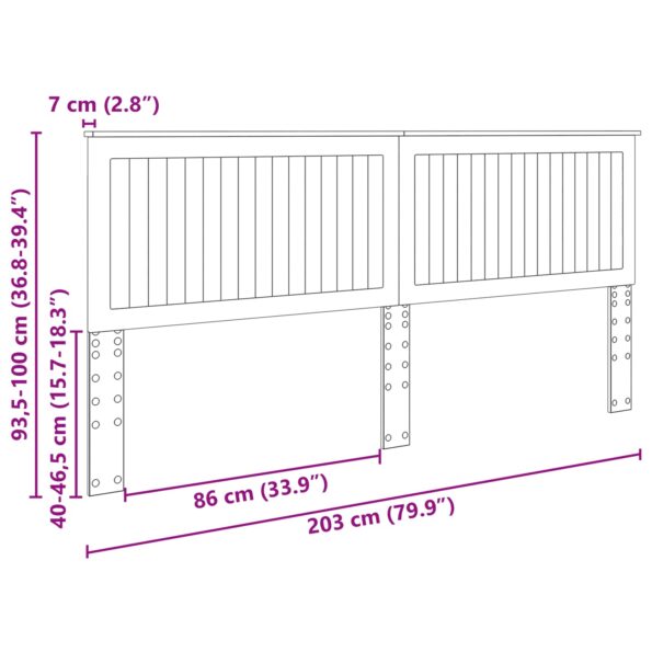 vidaXL Zadné čelo s čelnou doskou Dymová dub 200 cm Kompozitné drevo – Obrázok 7