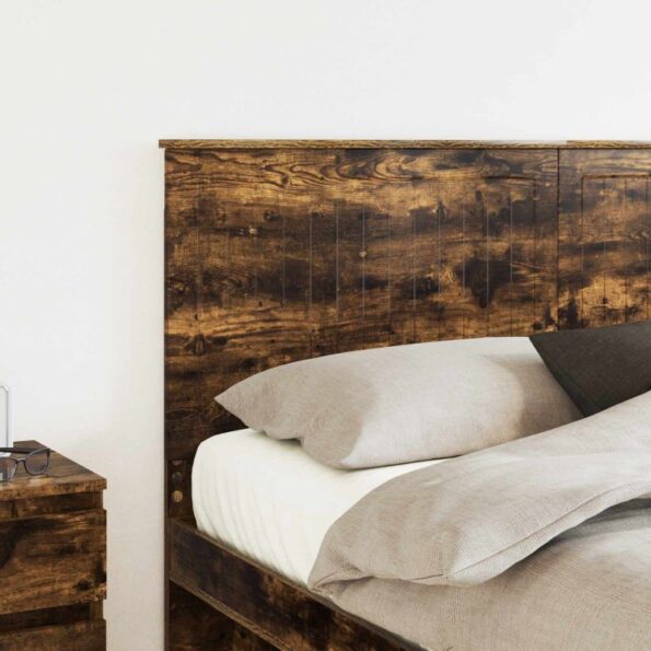 vidaXL Zadné čelo s čelnou doskou Dymová dub 160 cm Kompozitné drevo – Obrázok 3