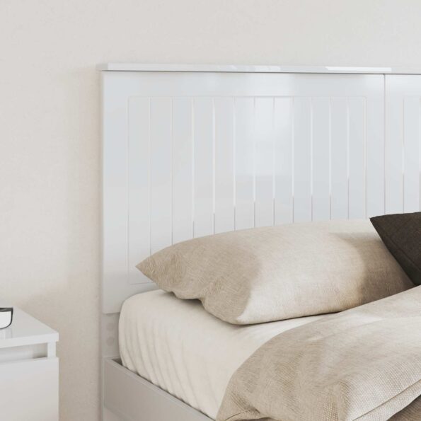 vidaXL Zadné čelo s čelnou doskou Lesklá biela 150 cm Kompozitné drevo – Obrázok 3