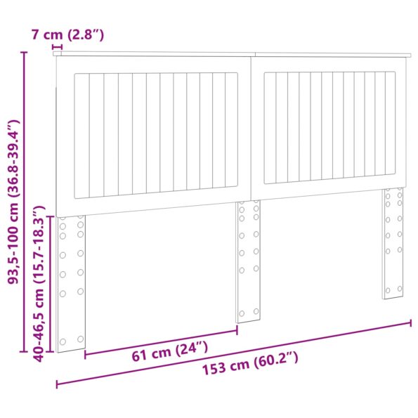 vidaXL Zadné čelo s čelnou doskou Dymová dub 150 cm Kompozitné drevo – Obrázok 10