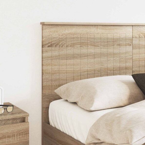vidaXL Zadné čelo s čelnou doskou Sonoma dub 140 cm Kompozitné drevo – Obrázok 3