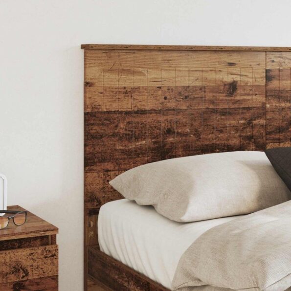 vidaXL Zadné čelo s čelnou doskou Staré drevo 140 cm Kompozitné drevo – Obrázok 3