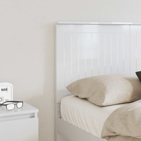 vidaXL Zadné čelo s čelnou doskou Lesklá biela 135 cm Kompozitné drevo – Obrázok 3