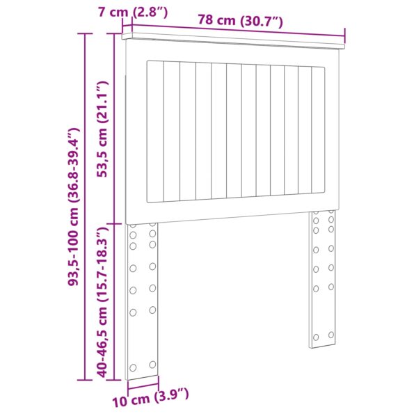 vidaXL Zadné čelo s čelnou doskou Sivý Sonoma 75 cm Kompozitné drevo – Obrázok 10