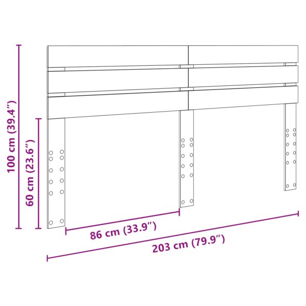 vidaXL Zadné čelo s čelnou doskou Dymová dub 200 cm Kompozitné drevo – Obrázok 10