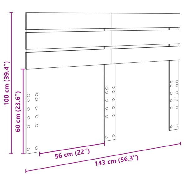 vidaXL Zadné čelo s čelnou doskou Dymová dub 140 cm Kompozitné drevo – Obrázok 10