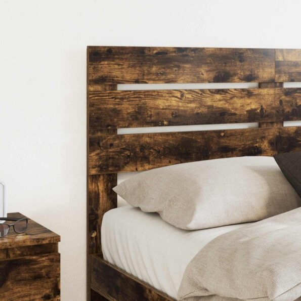 vidaXL Zadné čelo s čelnou doskou Dymová dub 135 cm Kompozitné drevo – Obrázok 3