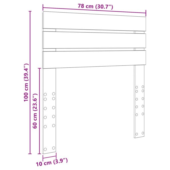 vidaXL Zadné čelo s čelnou doskou Dymová dub 75 cm Kompozitné drevo – Obrázok 10