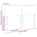 vidaXL Zadné čelo s čelnou doskou Čierny dub 150 cm Kompozitné drevo – Obrázok 10