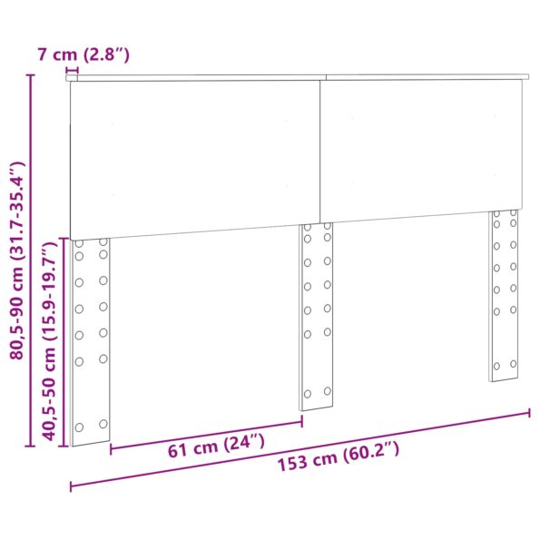 vidaXL Zadné čelo s čelnou doskou Čierny dub 150 cm Kompozitné drevo – Obrázok 10