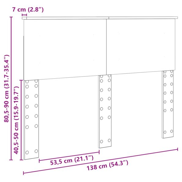 vidaXL Zadné čelo s čelnou doskou Čierny dub 135 cm Kompozitné drevo – Obrázok 10