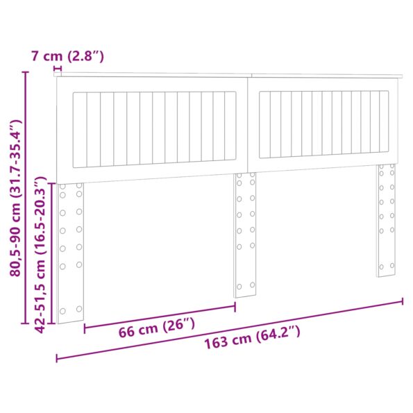 vidaXL Zadné čelo s čelnou doskou Staré drevo 160 cm Kompozitné drevo – Obrázok 10