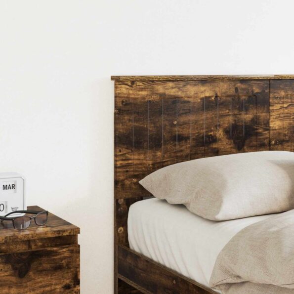 vidaXL Zadné čelo s čelnou doskou Dymová dub 120 cm Kompozitné drevo – Obrázok 3