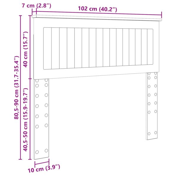 vidaXL Zadné čelo s čelnou doskou Sonoma dub 100 cm Kompozitné drevo – Obrázok 10