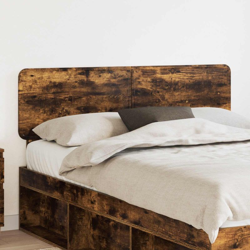 888523_1.jpg vidaXL Zadné čelo s čelnou doskou Dymová dub 160 cm Kompozitné drevo – Obrázok 1