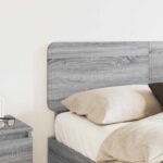 vidaXL Zadné čelo s čelnou doskou Sivý Sonoma 160 cm Kompozitné drevo – Obrázok 3