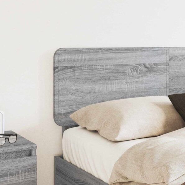 vidaXL Zadné čelo s čelnou doskou Sivý Sonoma 160 cm Kompozitné drevo – Obrázok 3