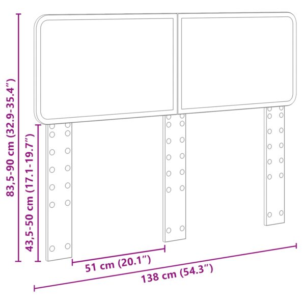 vidaXL Zadné čelo s čelnou doskou Staré drevo 135 cm Kompozitné drevo – Obrázok 10