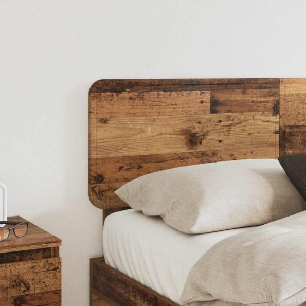 vidaXL Zadné čelo s čelnou doskou Staré drevo 135 cm Kompozitné drevo – Obrázok 3