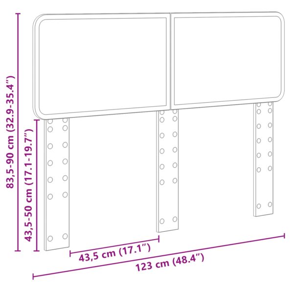 vidaXL Zadné čelo s čelnou doskou Sonoma dub 120 cm Kompozitné drevo – Obrázok 10