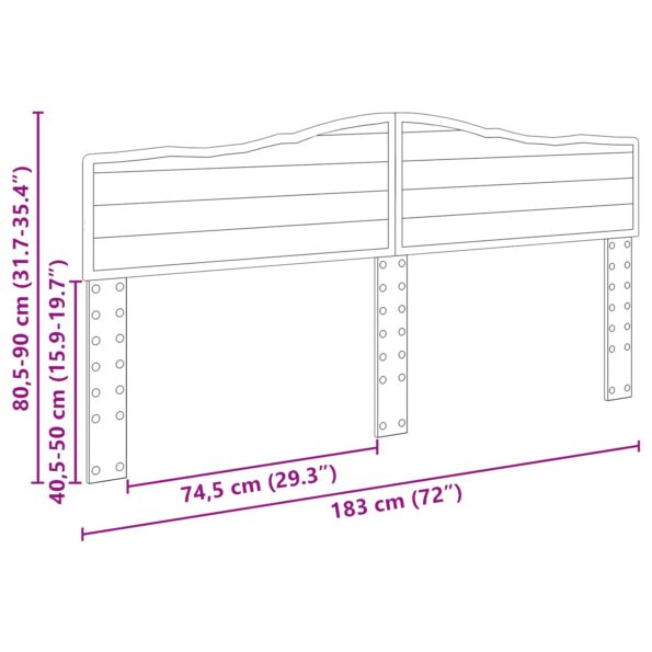 vidaXL Zadné čelo s čelnou doskou Hnedý dub 180 cm Kompozitné drevo – Obrázok 10