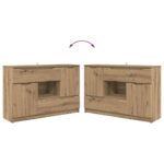 vidaXL Servírovacia skriňa so zásuvkou Remeselný dub 100 x 30 x 65,6 – Obrázok 12