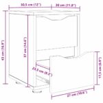 vidaXL Nočný stolík Dymová dub 30,5 x 30 x 43 cm Kompozitné drevo – Obrázok 13