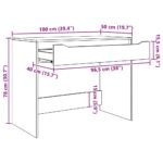 vidaXL Stôl so zásuvkou Čierna 100 x 50 x 78 cm Kompozitné drevo – Obrázok 12