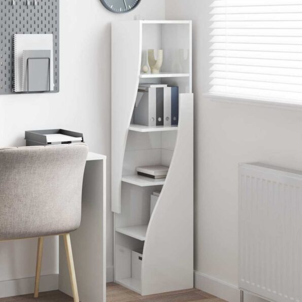 vidaXL Rohová skrinka Biela 32x32x140cm Kompozitné drevo – Obrázok 4