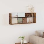 vidaXL Regál na časopisy Staré drevo 80 x 12 x 30 cm Kompozitné drevo