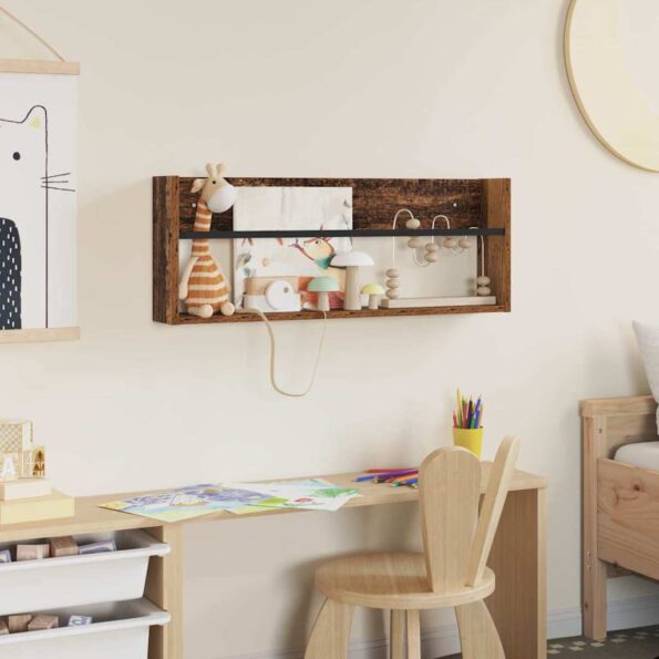 vidaXL Regál na časopisy Staré drevo 80 x 12 x 30 cm Kompozitné drevo – Obrázok 4