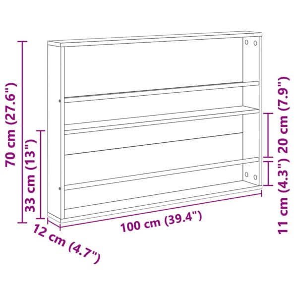 vidaXL Regál na časopisy Sonoma dub 100 x 12 x 70 cm Kompozitné drevo – Obrázok 10