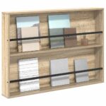 vidaXL Regál na časopisy Sonoma dub 100 x 12 x 70 cm Kompozitné drevo – Obrázok 3