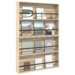 vidaXL Regál na časopisy s poličkou 2 pcs Sonoma dub 100 x 12 x 70 cm – Obrázok 3