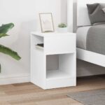 vidaXL Koncový stôl Biela 30,5 x 30 x 45 cm Kompozitné drevo – Obrázok 4