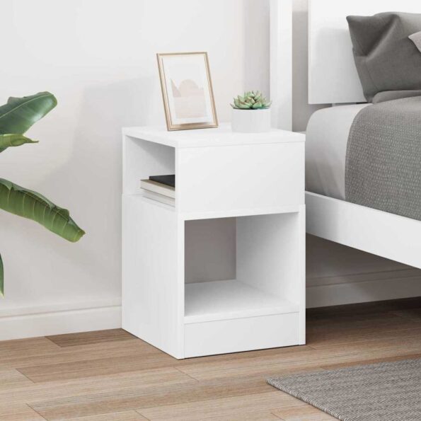 vidaXL Koncový stôl Biela 30,5 x 30 x 45 cm Kompozitné drevo – Obrázok 4