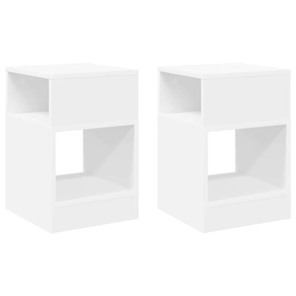 vidaXL Koncový stôl 2 pcs Biela 30,5 x 30 x 45 cm Kompozitné drevo – Obrázok 2