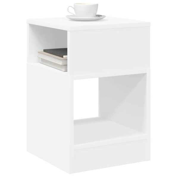 vidaXL Koncový stôl 2 pcs Biela 30,5 x 30 x 45 cm Kompozitné drevo – Obrázok 3