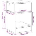 vidaXL Koncový stôl 2 pcs Dymová dub 30,5 x 30 x 45 cm – Obrázok 12