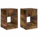 vidaXL Koncový stôl 2 pcs Dymová dub 30,5 x 30 x 45 cm – Obrázok 2