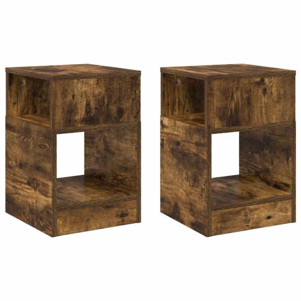 vidaXL Koncový stôl 2 pcs Dymová dub 30,5 x 30 x 45 cm – Obrázok 2