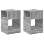 vidaXL Koncový stôl 2 pcs Sivý Sonoma 30,5 x 30 x 45 cm – Obrázok 2