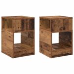 vidaXL Koncový stôl 2 pcs Staré drevo 30,5 x 30 x 45 cm – Obrázok 2