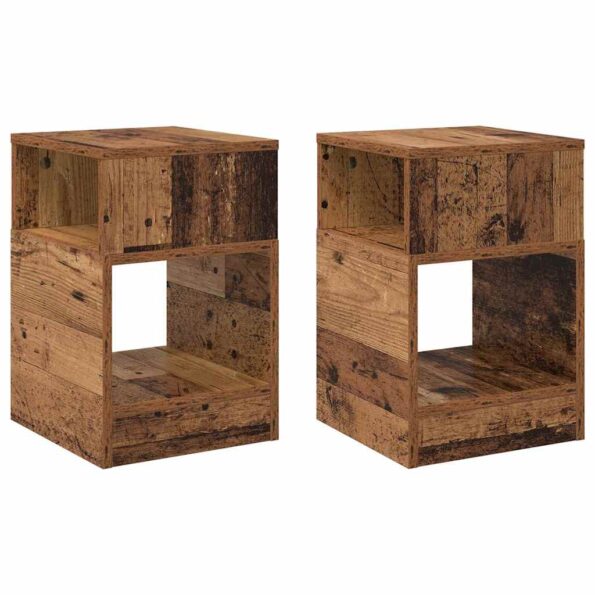 vidaXL Koncový stôl 2 pcs Staré drevo 30,5 x 30 x 45 cm – Obrázok 2