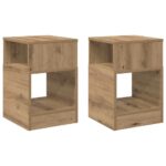 vidaXL Koncový stôl 2 pcs Remeselný dub 30,5 x 30 x 45 cm – Obrázok 2