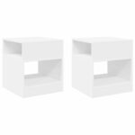vidaXL Koncový stôl 2 pcs Biela 40,5 x 40 x 45 cm Kompozitné drevo – Obrázok 2